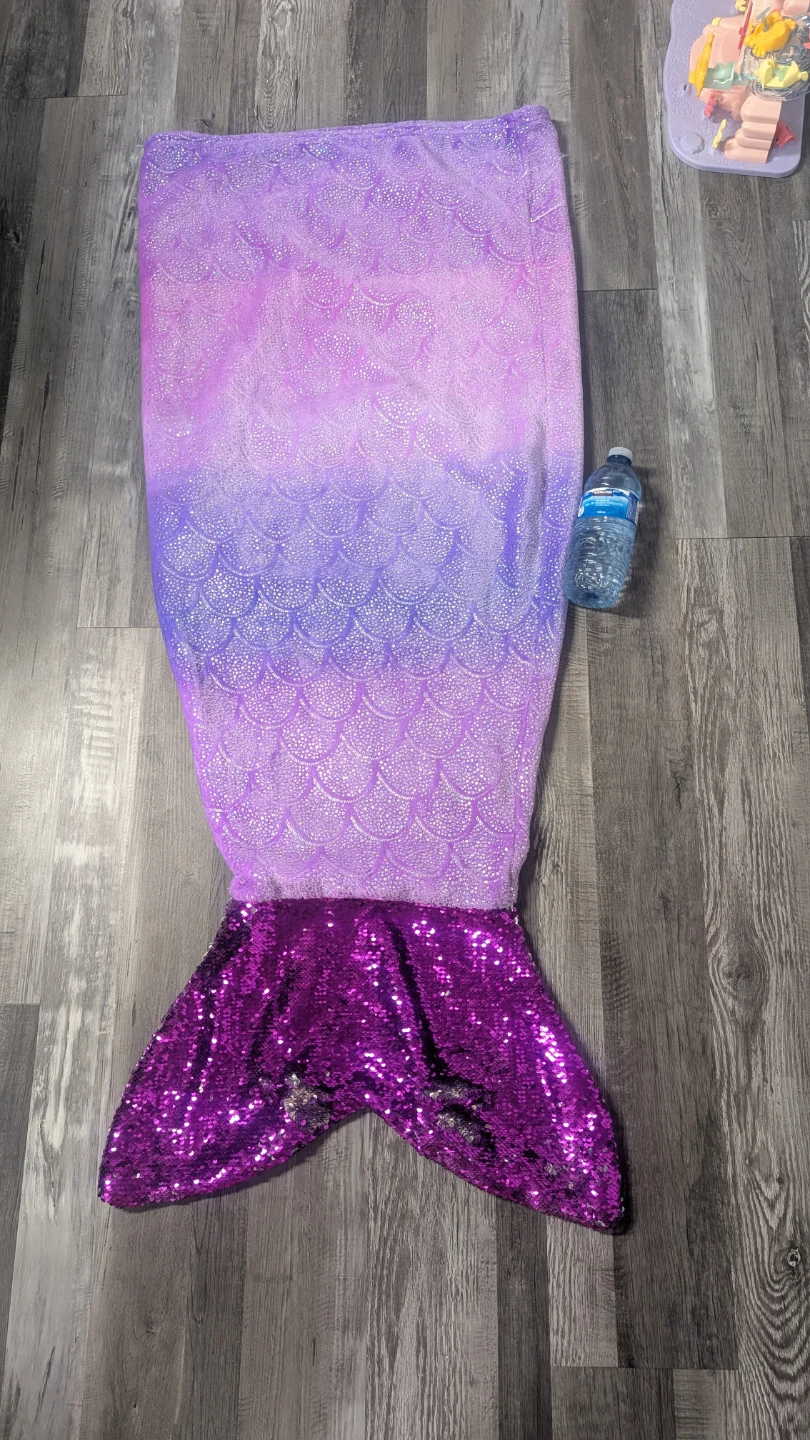 Mermaid Tail Blanket - Purple/Pink Ombre & Sequins - photo 2