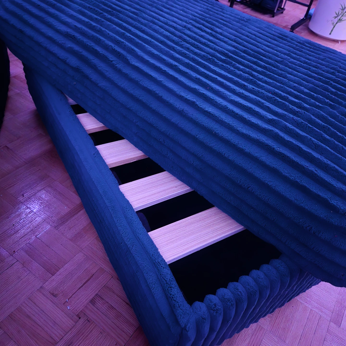 Large Cord ottoman for sale . - photo 3