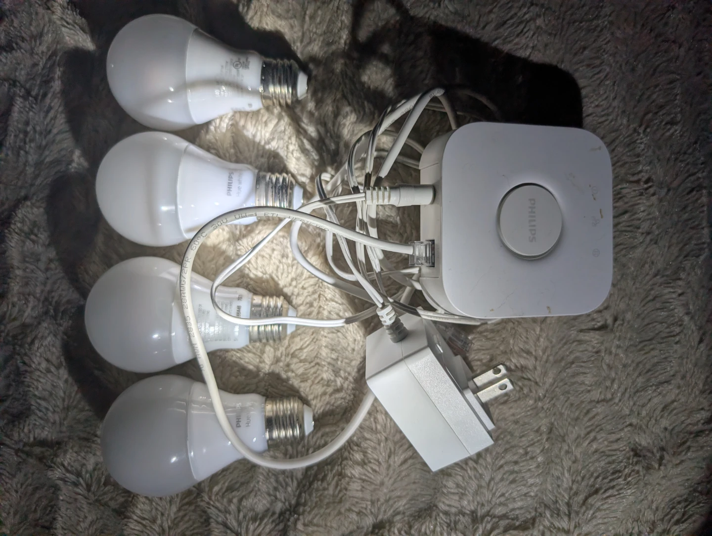Philips Hue White A19 Bulb 4-Pack with Hub