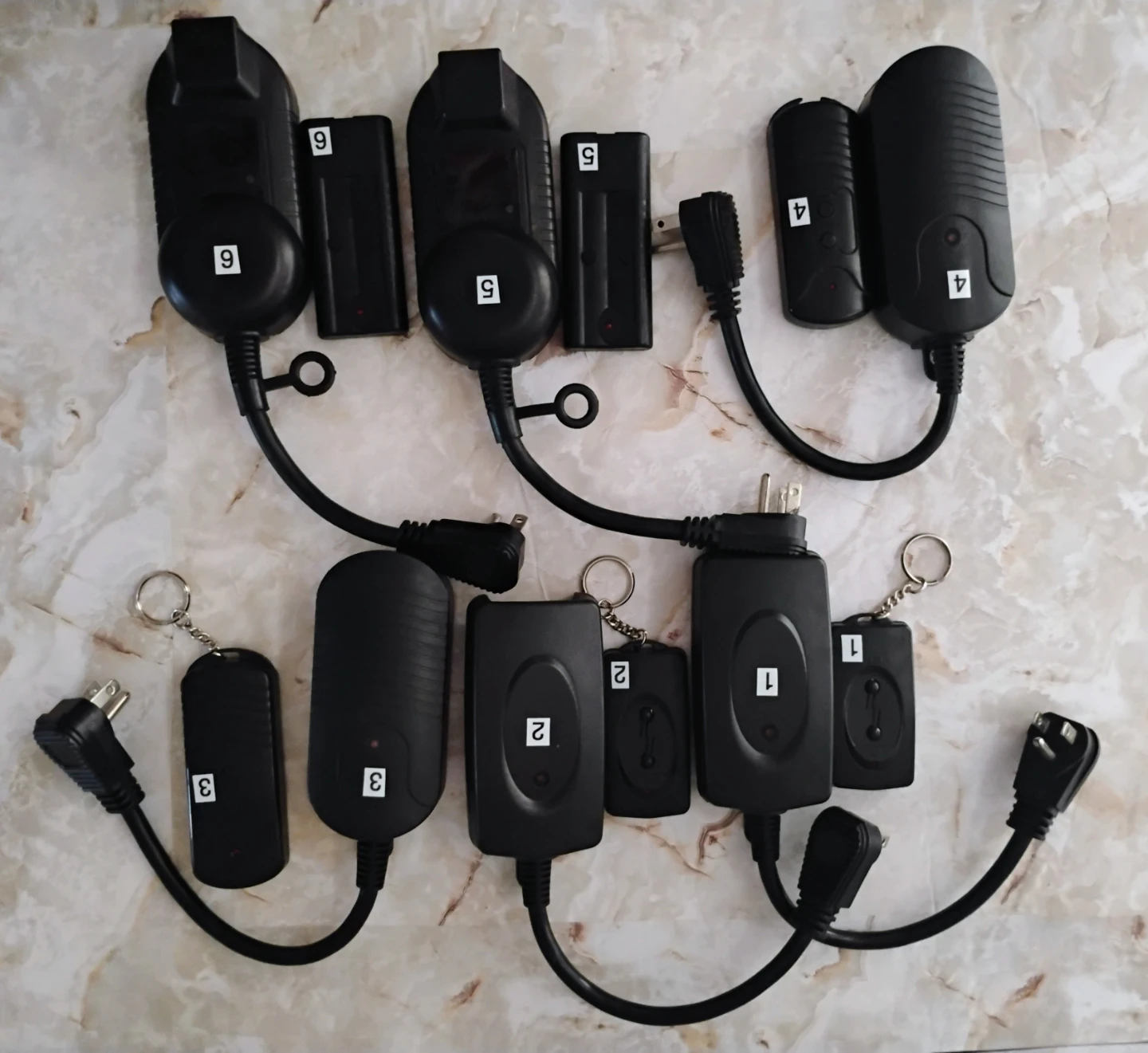 ELECTRICAL OUTLETS WITH WIRELESS REMOTES (SET OF 6)
