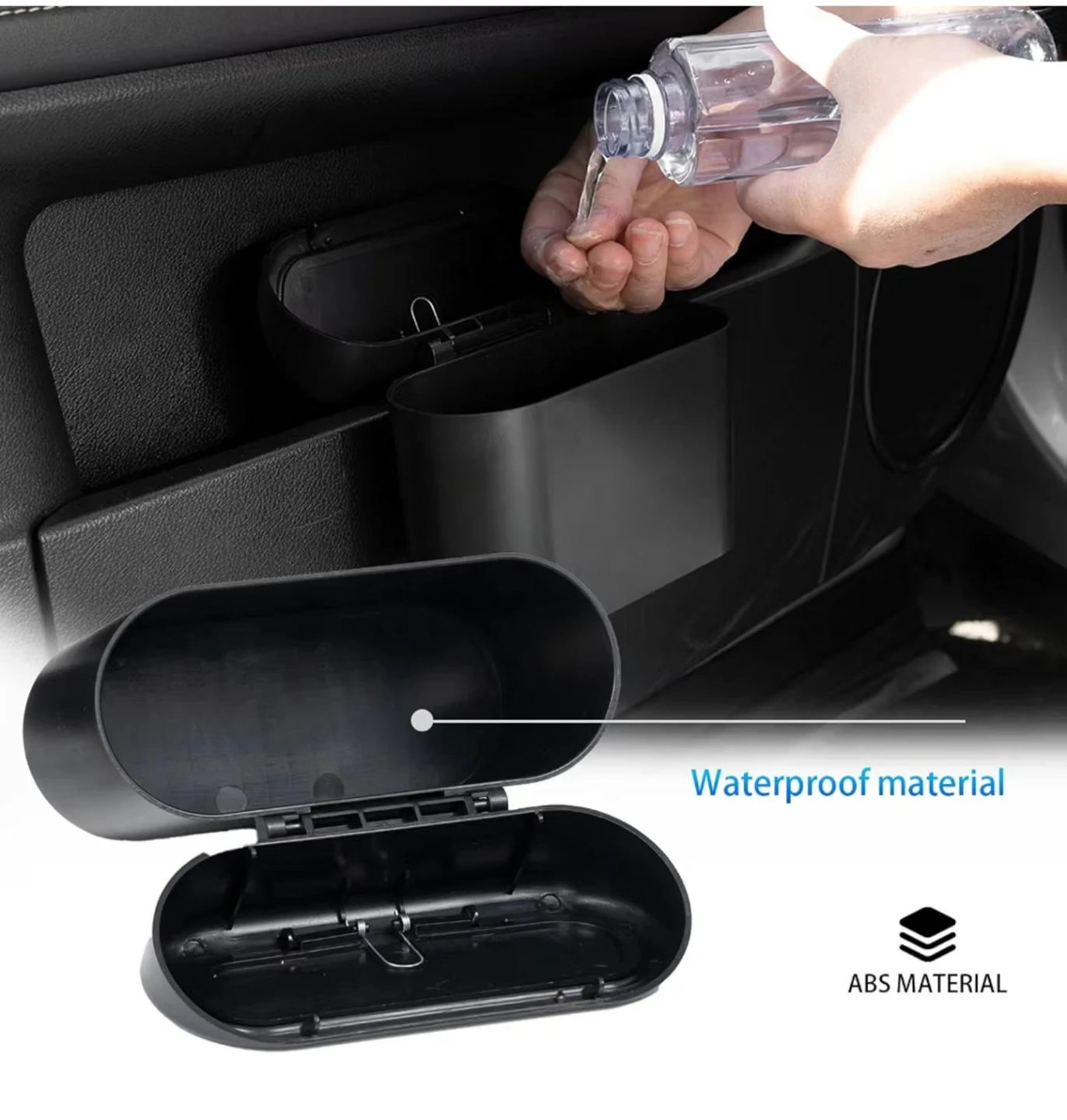 Black Car Trash Can with Lid - photo 4