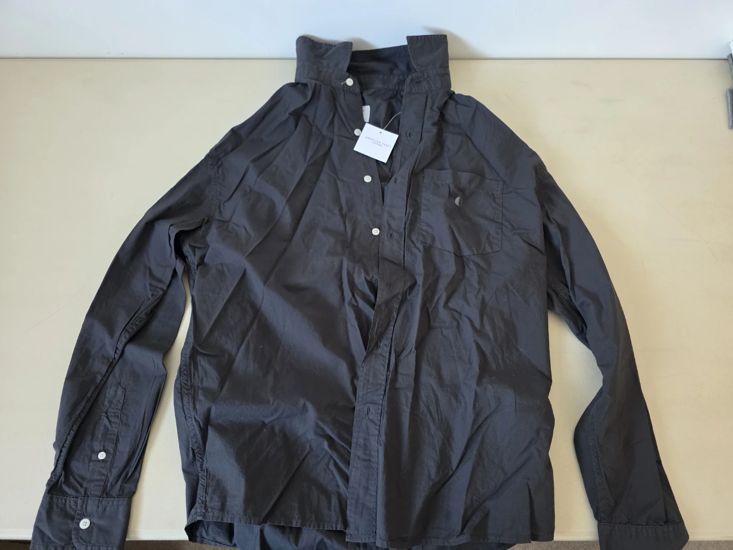 American Eagle Outfitters Men's Button-Up Shirt - Grey - L
