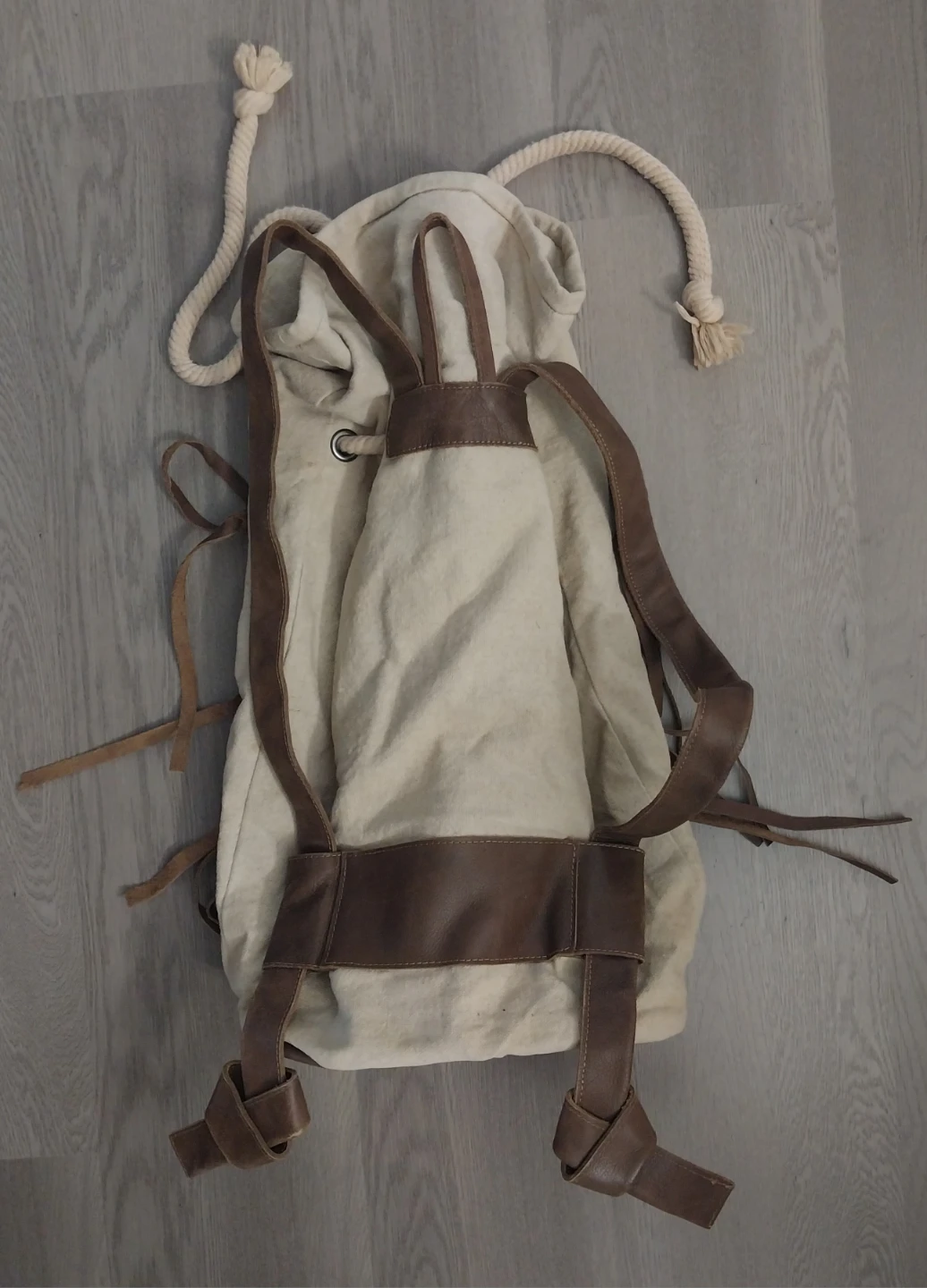Canvas and Leather Backpack