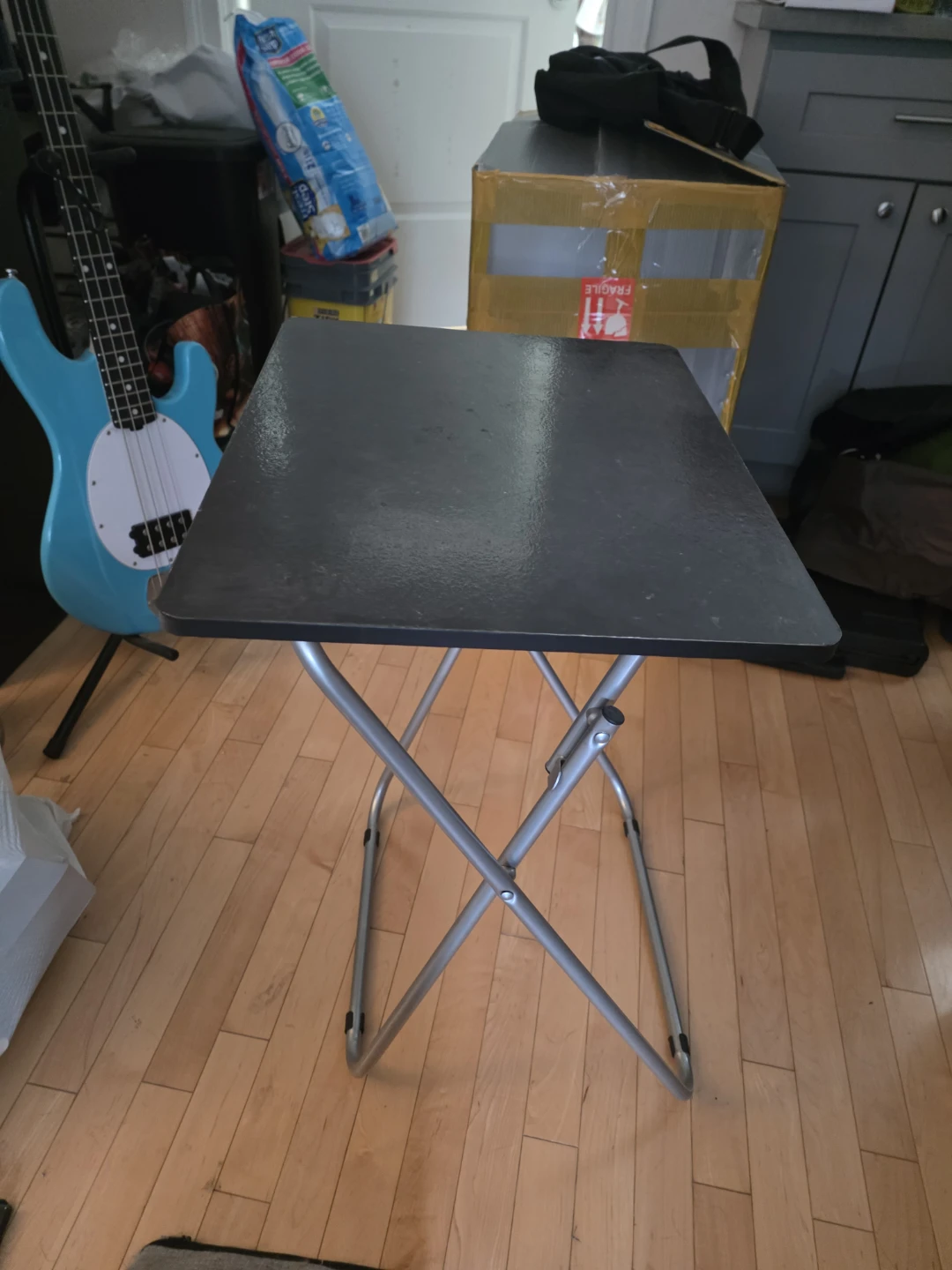 Black Folding Side Table