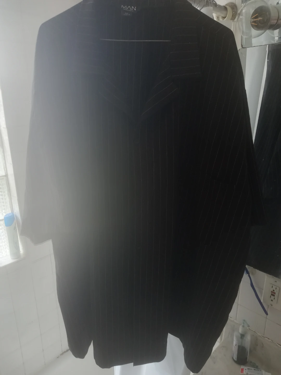 BoohooMAN Black Pinstripe Shirt XXL - photo 3
