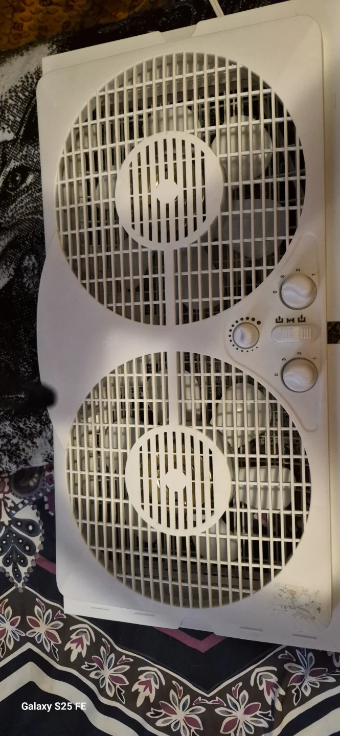 White Twin Window Fan