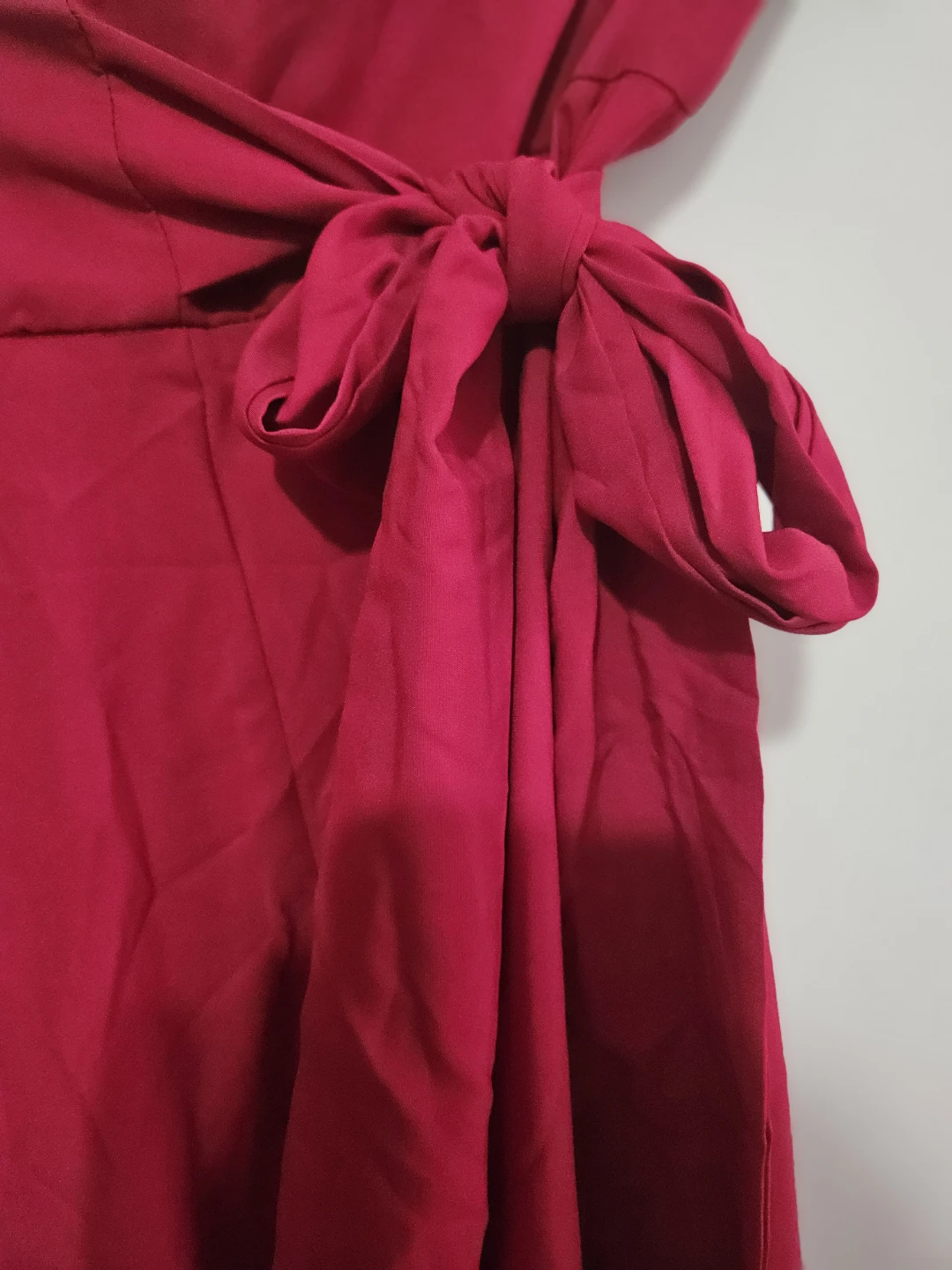 Vibrant Red Side Bow Maxi Skirt