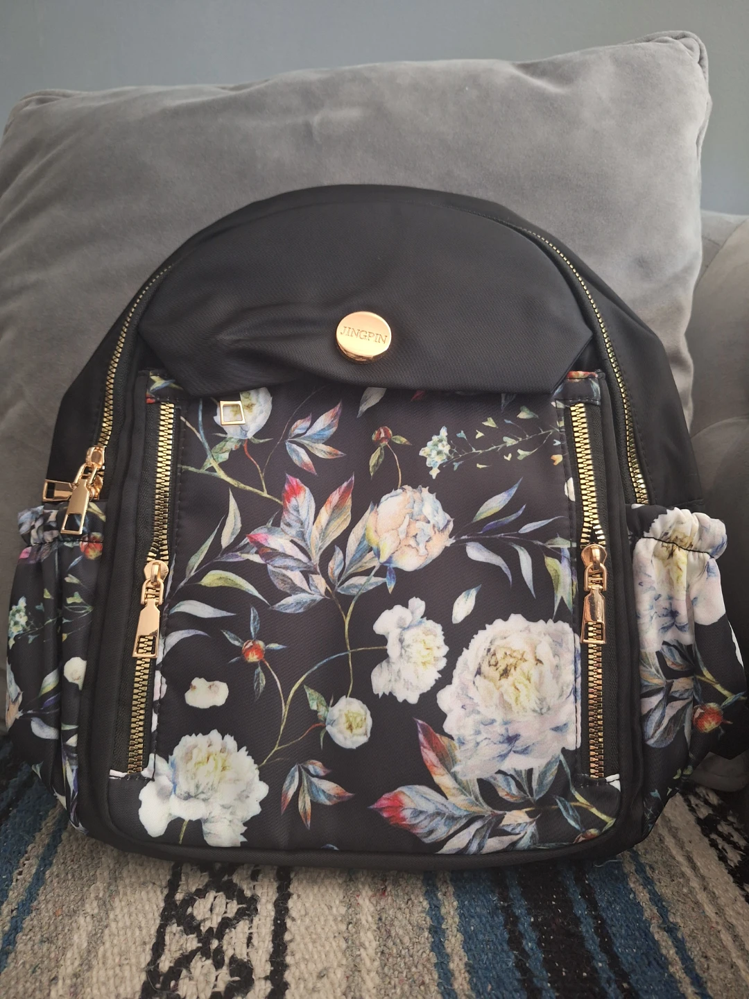 Black Floral Backpack - photo 3
