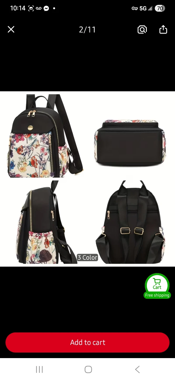 Black Floral Backpack - photo 4