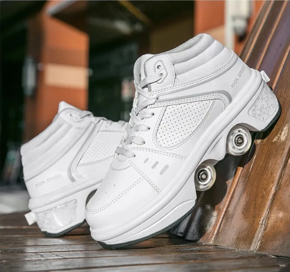 White Kick Speed Roller Shoes