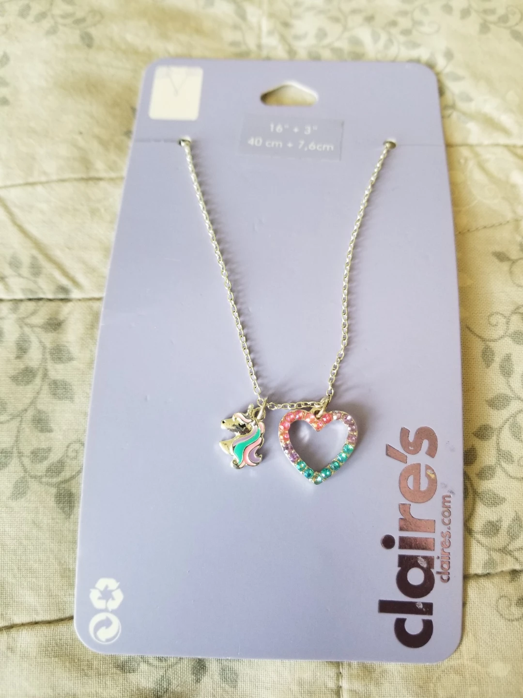 Claire's Unicorn Heart Charm Necklace - photo 2