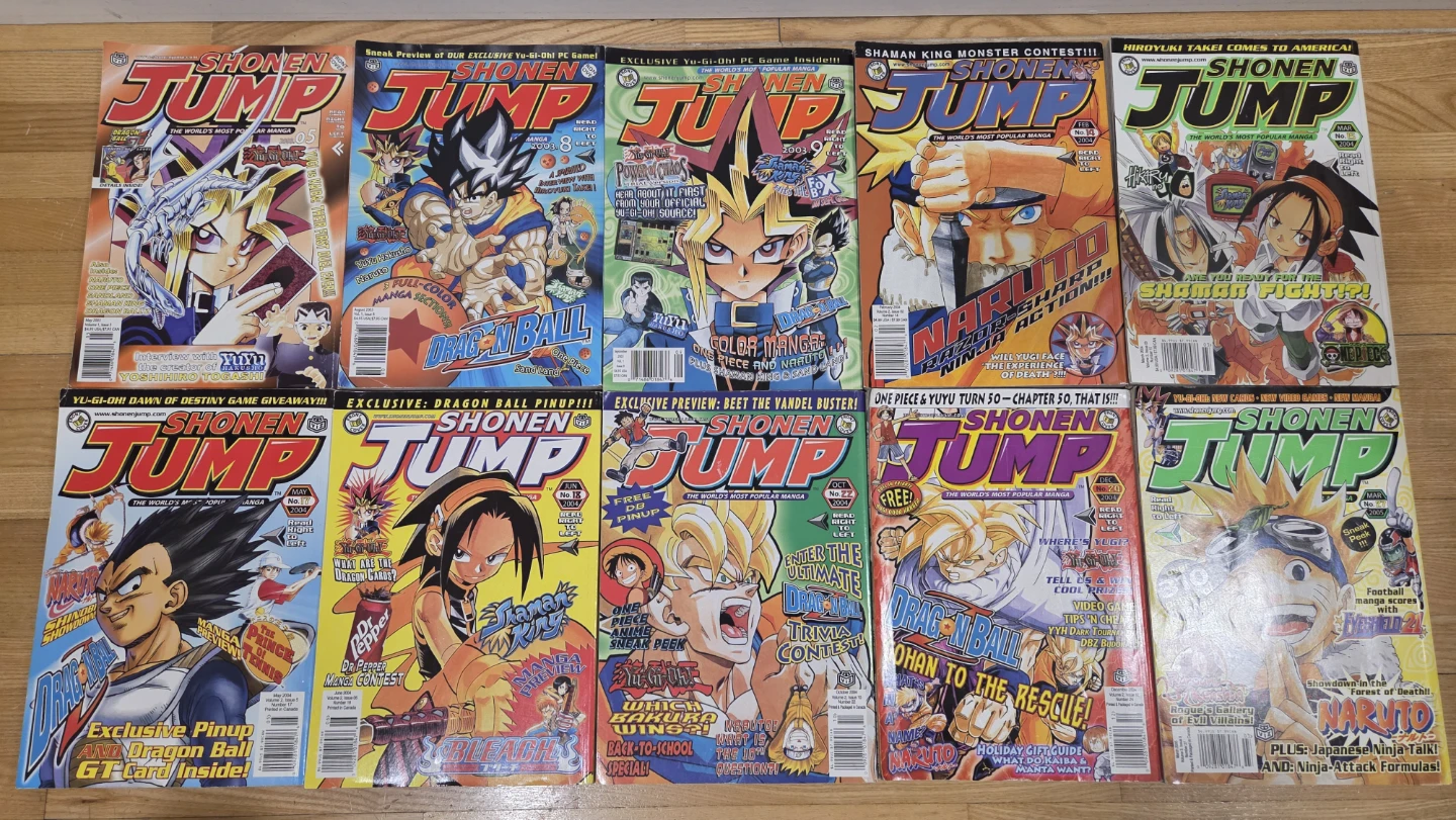 English Shonen Jump magazines, see description for pickup info