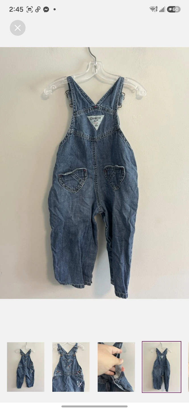OshKosh B'gosh Denim Overalls - 18 Months - photo 4