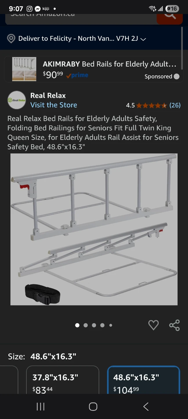 Bed rail, drop down brand new sealed box