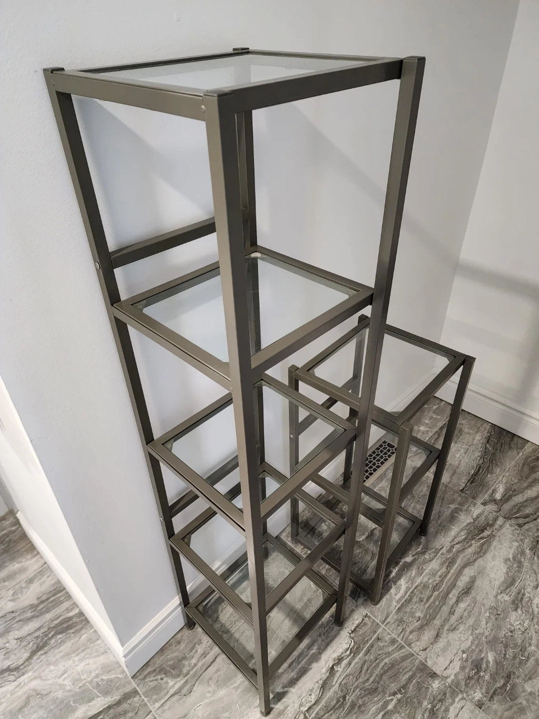 Glass and Metal Display Shelf Unit - photo 2