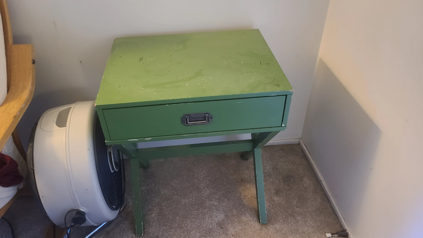 Green Side Table with Drawer