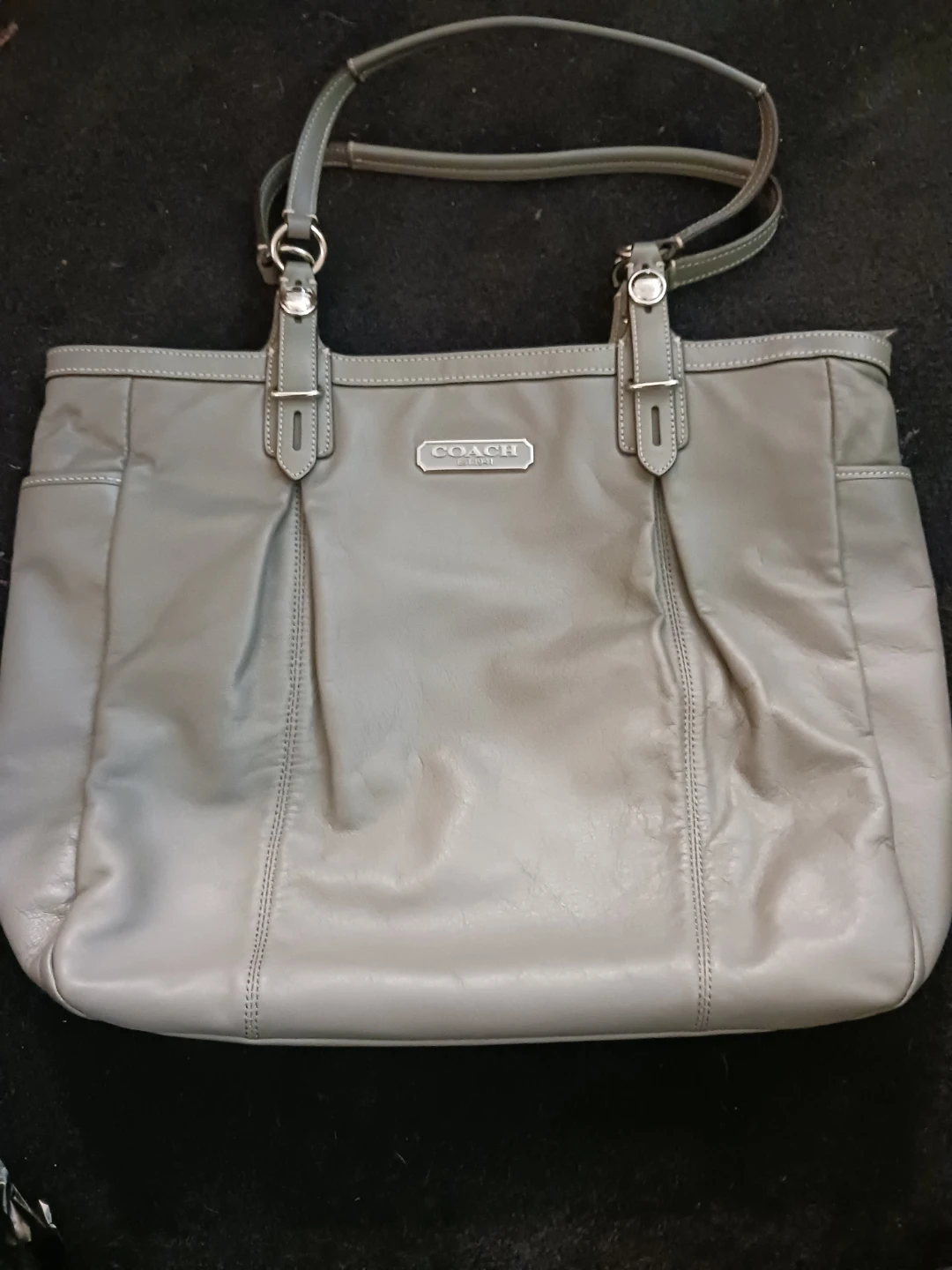 Coach Grey Leather Tote Bag