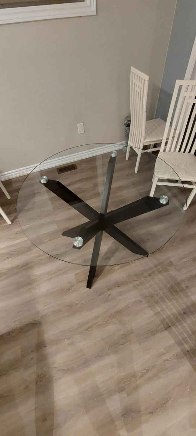 Glass Top Dining Table with X-Base - photo 4