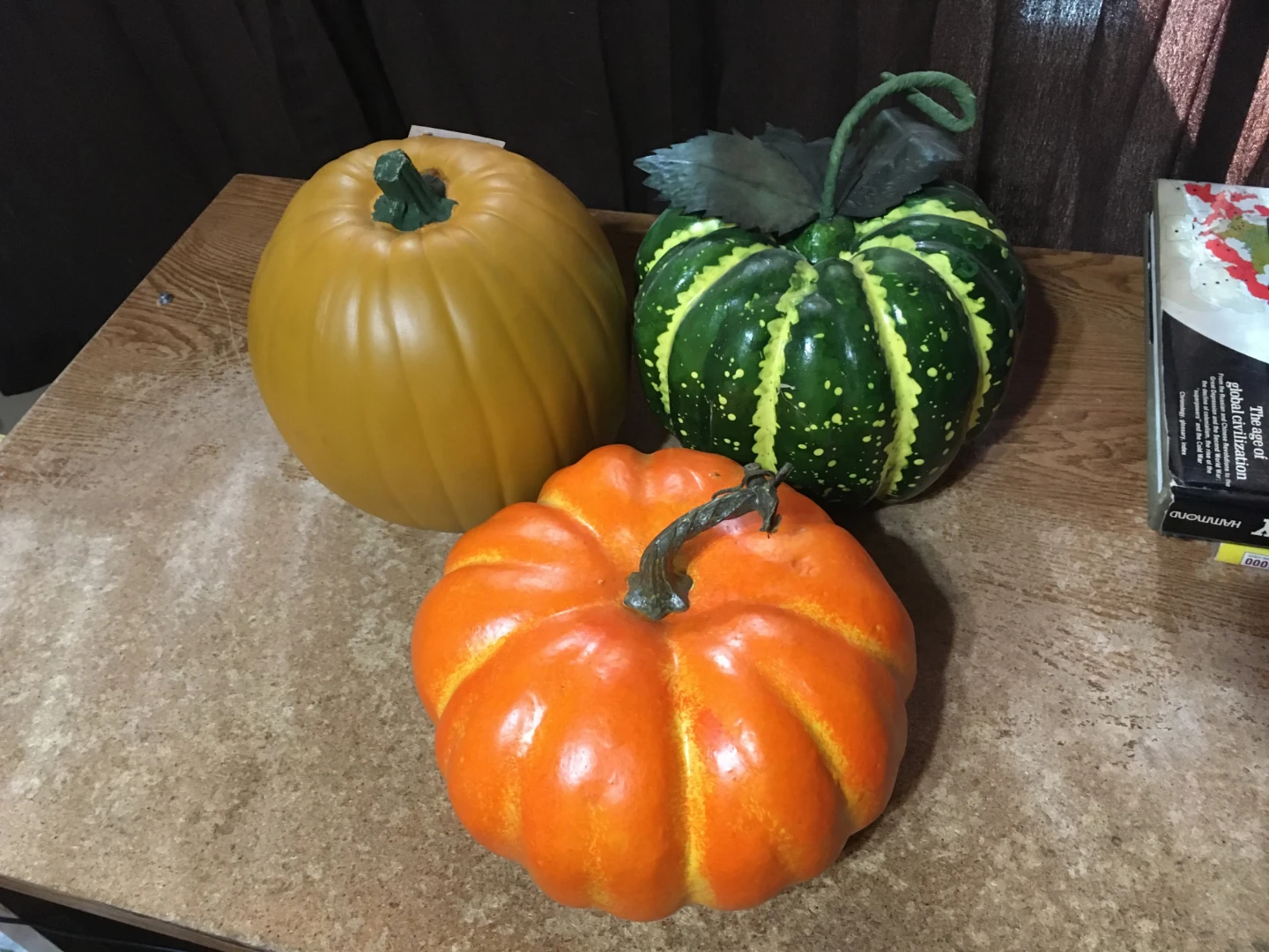 Lot of 3 Craft Pumpkins Halloween Thanksgiving Decor - photo 3