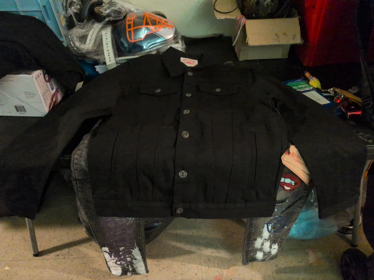Rebel Minds Black Denim Jacket Size L - photo 3
