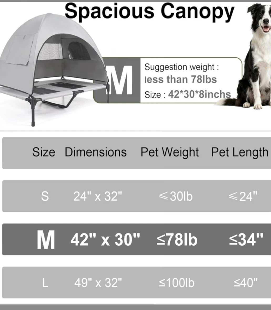 Elevated dog bed  with canopy - photo 3
