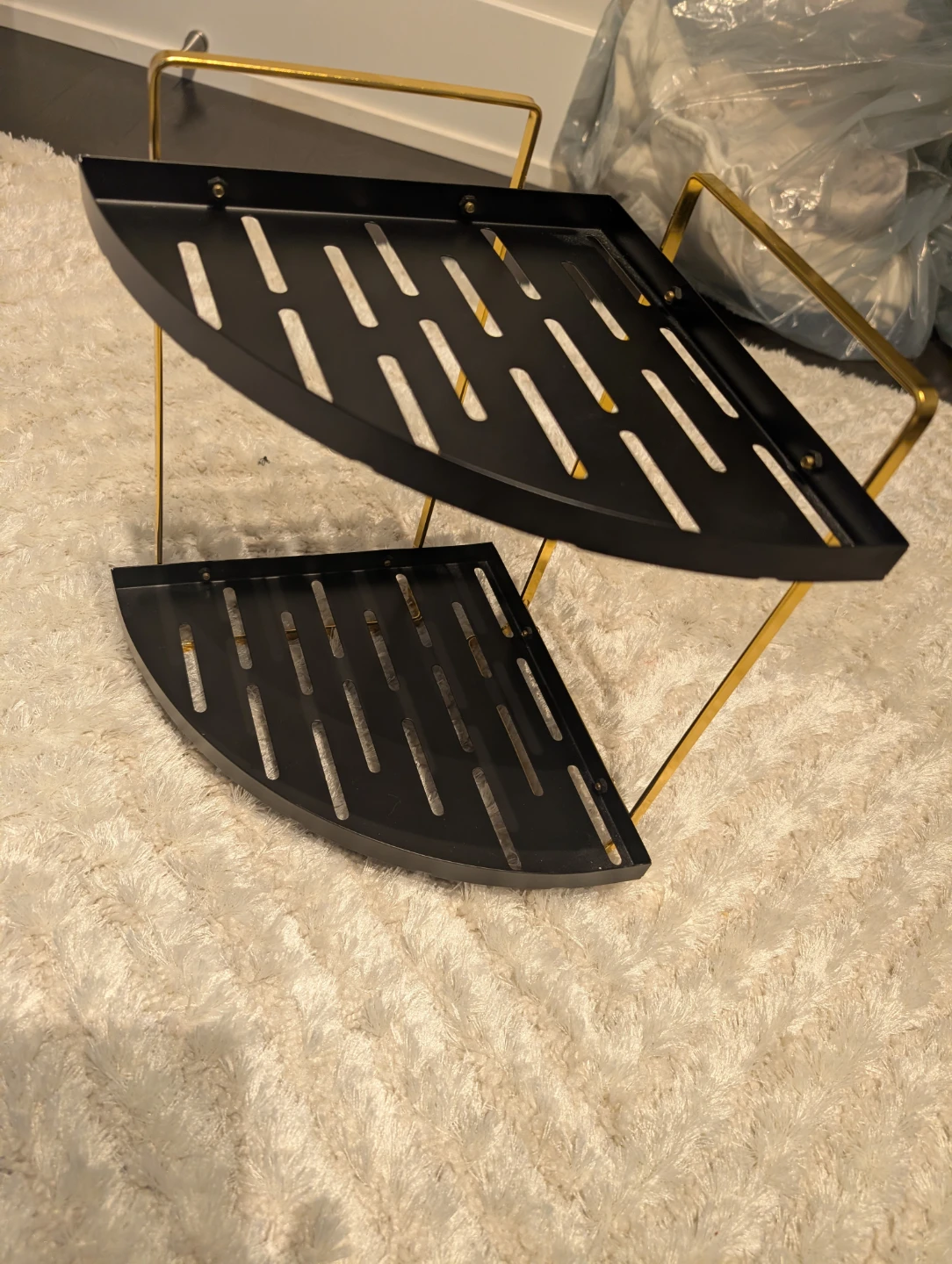 2-Tier Black and gold Corner Shelf - photo 2