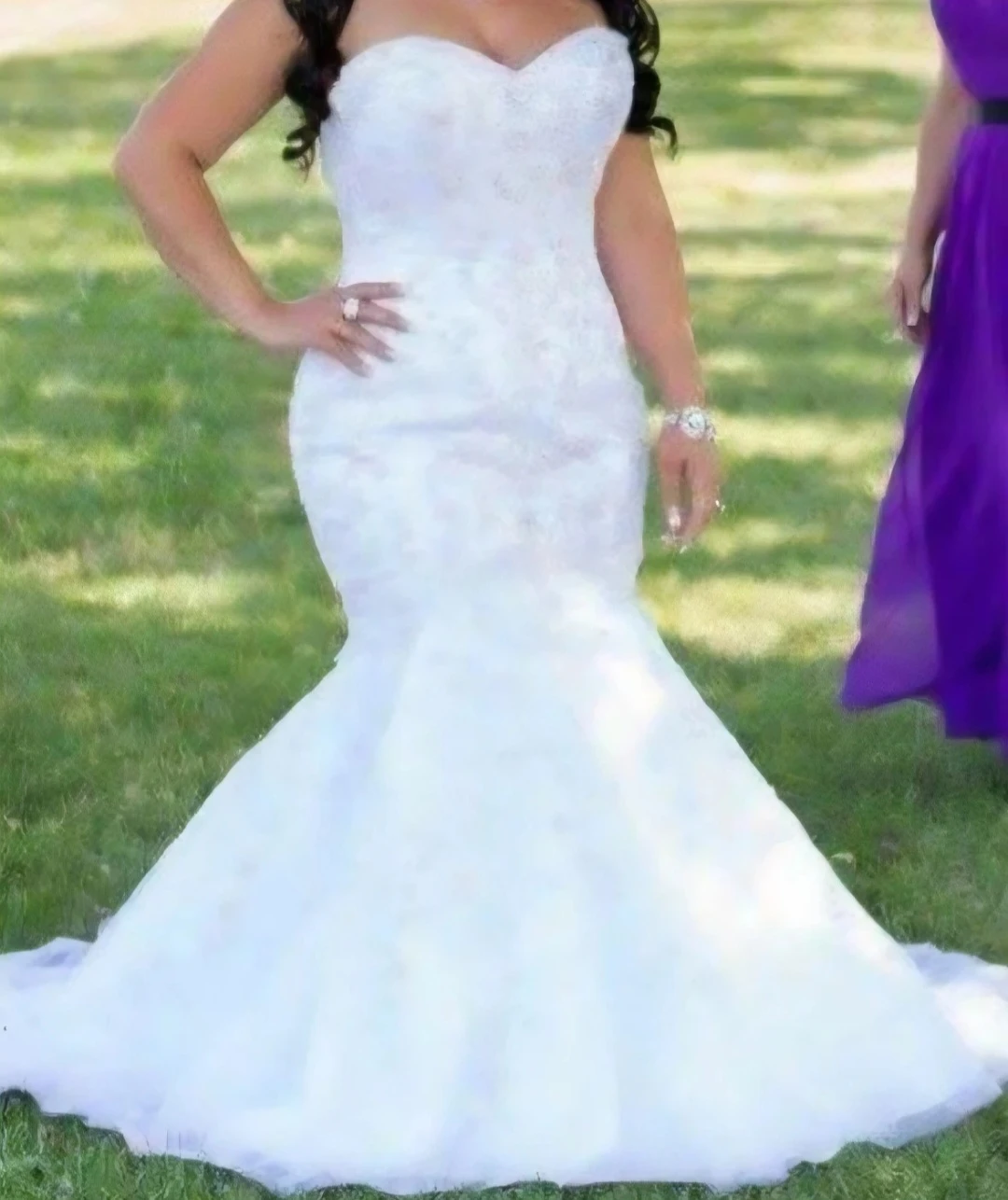 2 Dresses in 1 Strapless Mermaid Wedding Dress with Corset Back