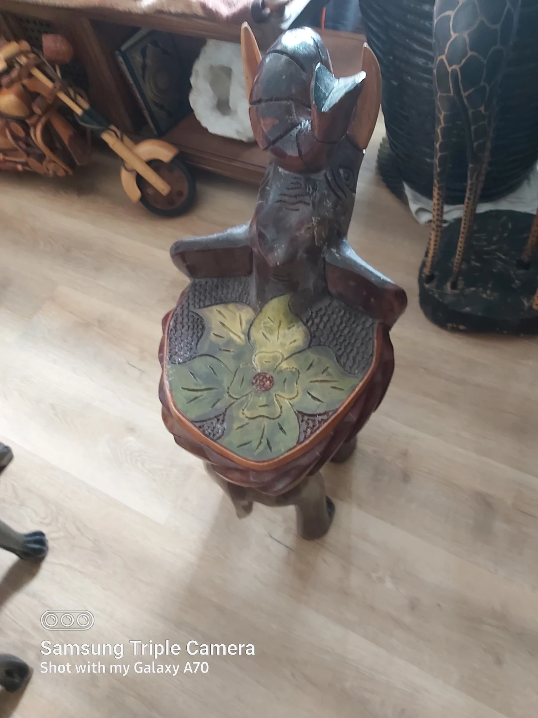 Wooden Elephant Stool - photo 2