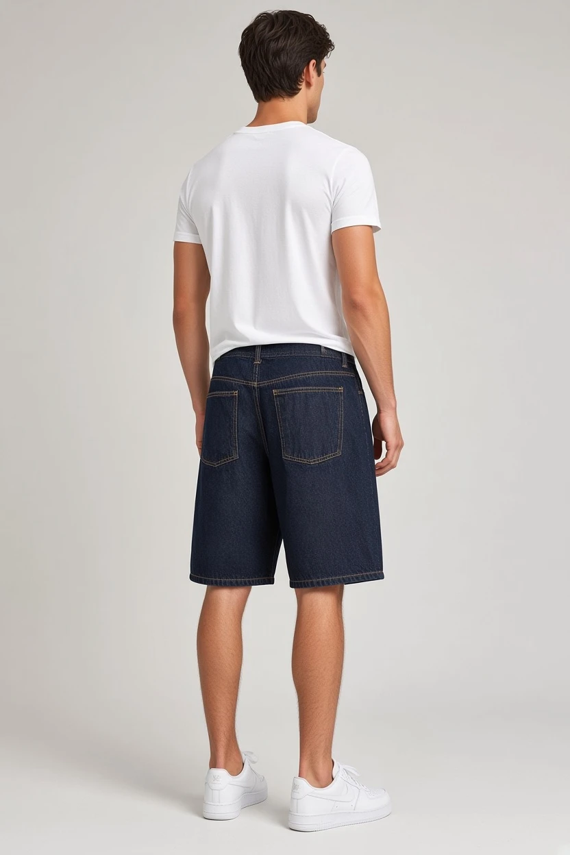 Men's Dark Wash Denim Shorts - photo 2