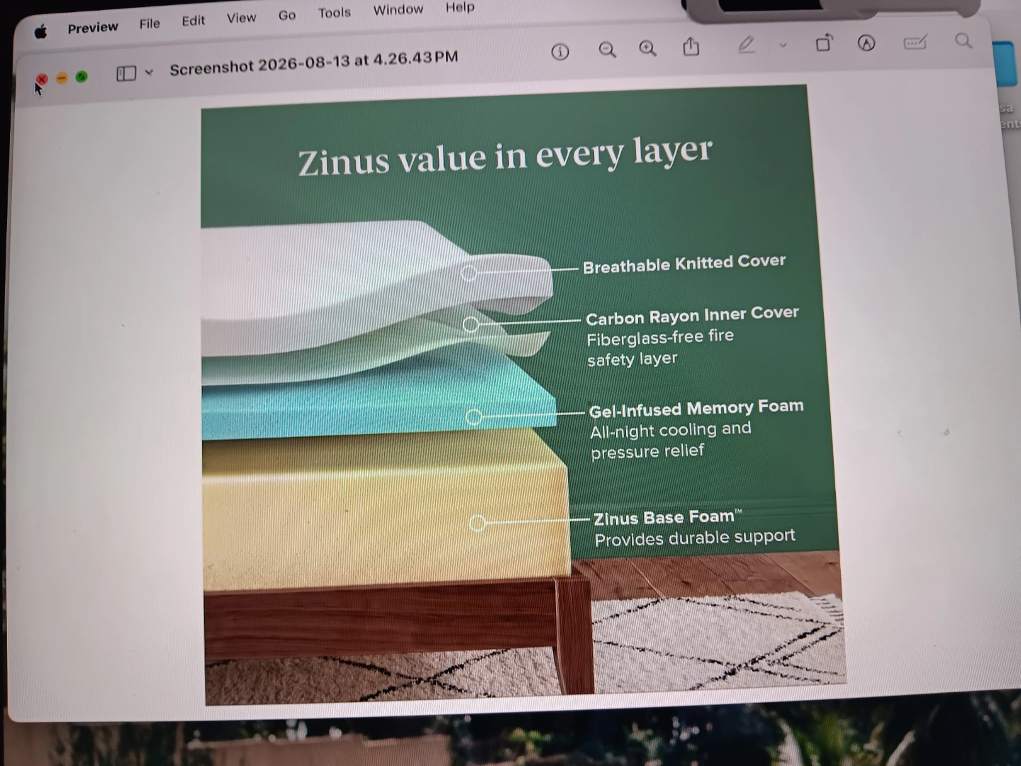 Zinus full mattress-8 inches green tea essential foam mattrrezs - photo 3