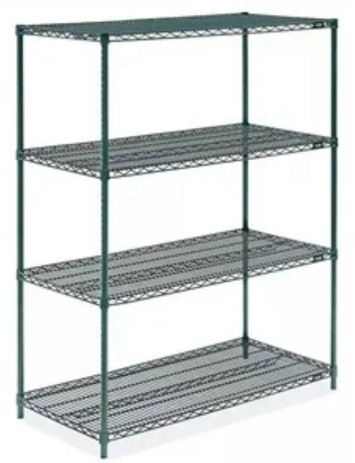 4-Shelf Wire Shelving Unit - Green - photo 2