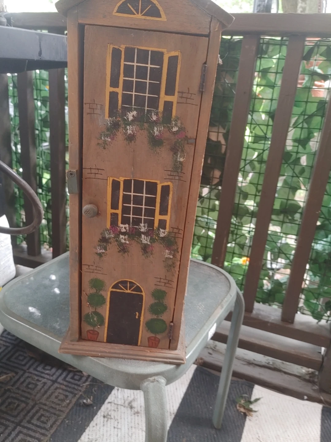 Hand-painted Wooden Wall Cabinet