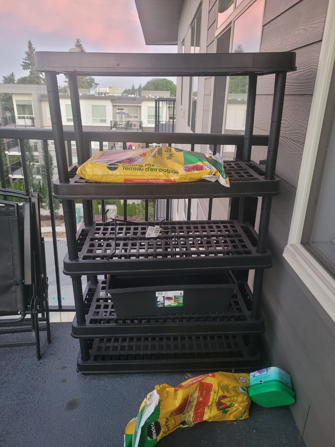 Black Plastic 5-Tier Storage Shelf