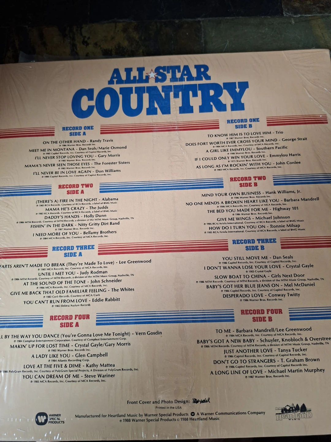 X4 Record Set All Star Country Vinyl Record Album - photo 2