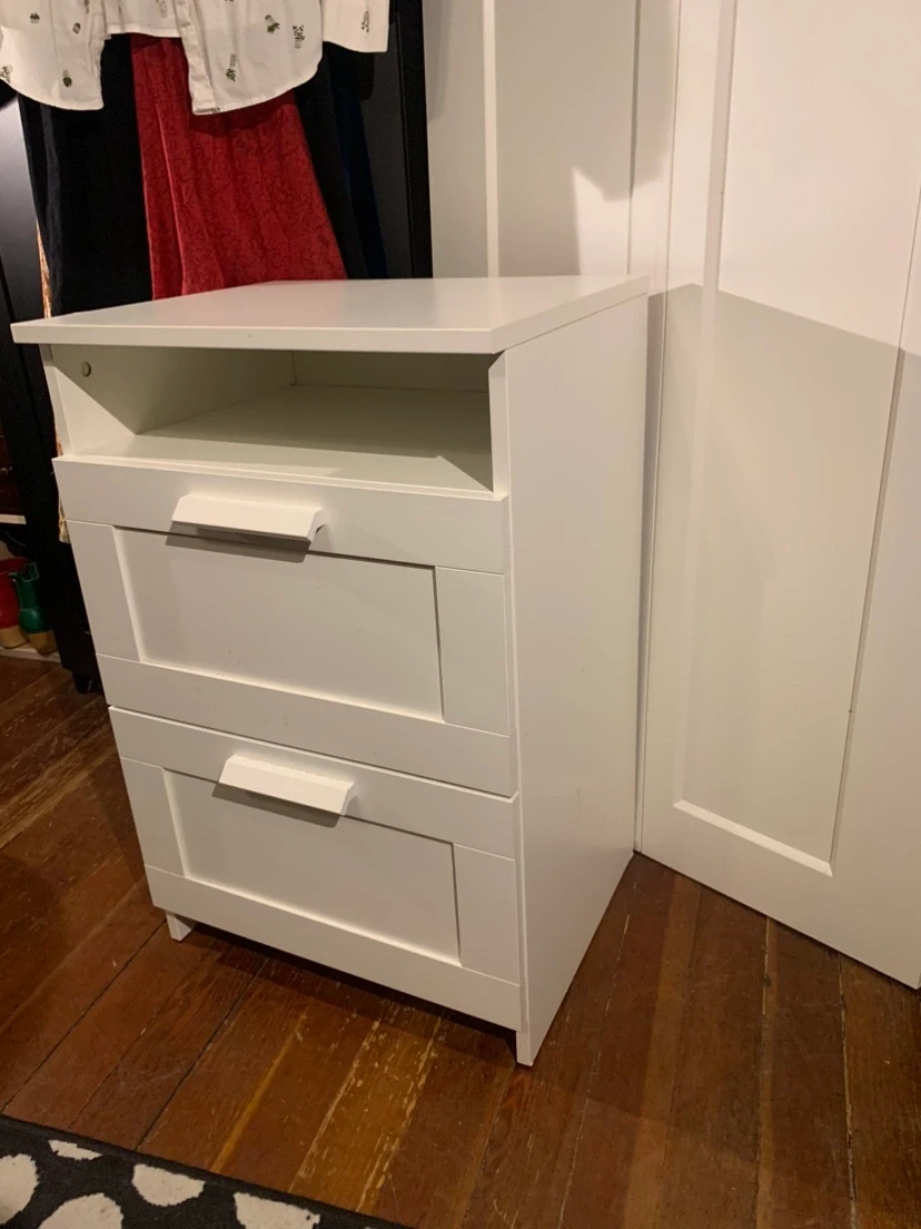 IKEA Brimnes White 2 Dresser Chest Drawer Nightstand - photo 2