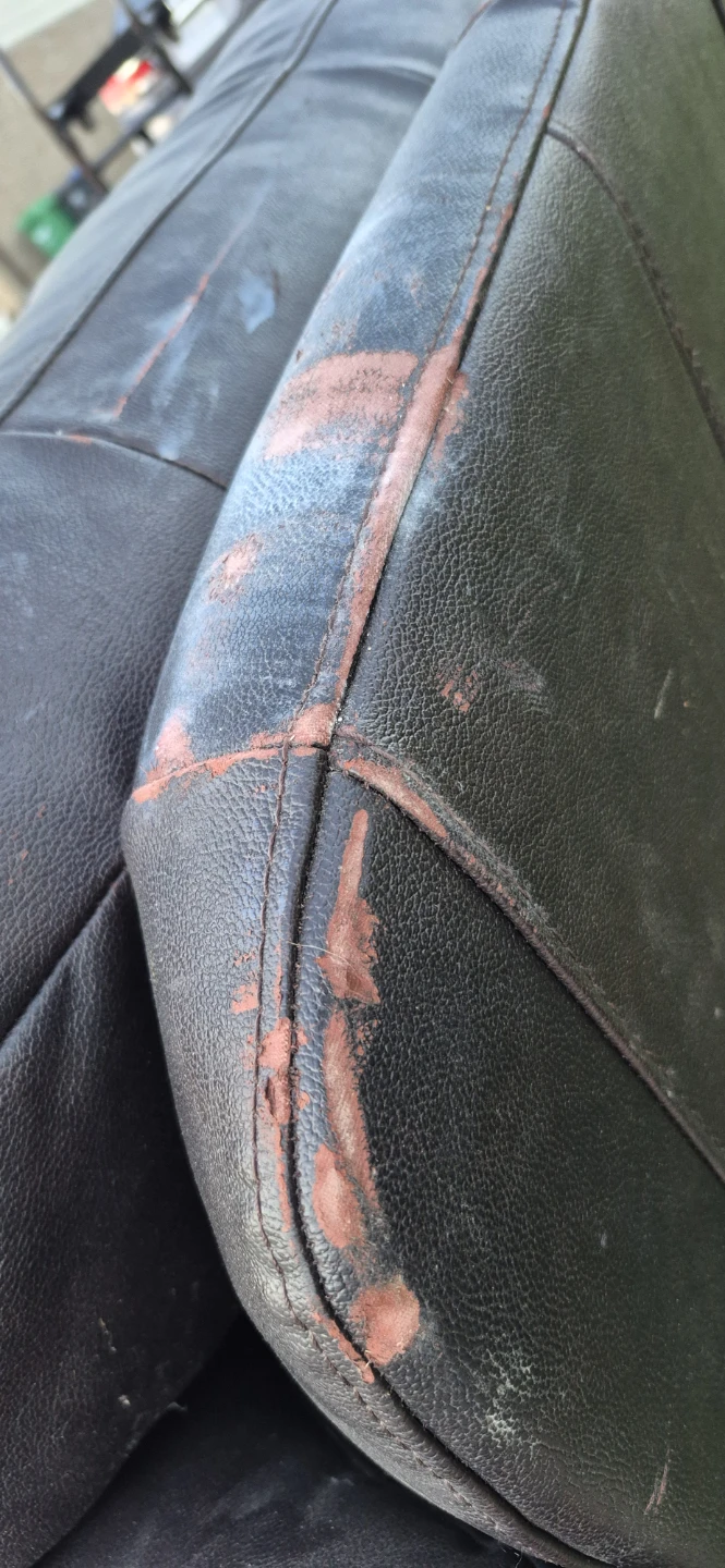Dark Brown Faux Leather Sofa - photo 2