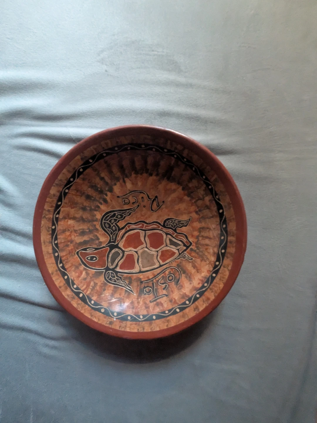 Vintage Guaitil Guanacaste  Decorative Bowl with Turtle Design