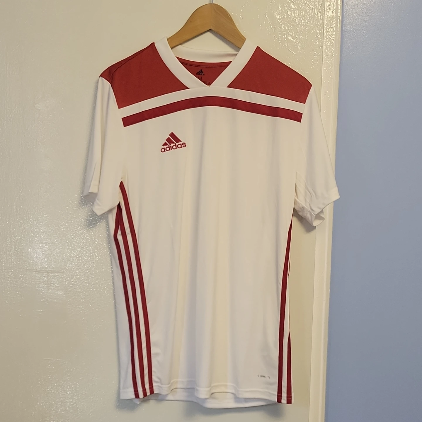 Adidas Climalite Soccer Jersey - White/Red - Size M