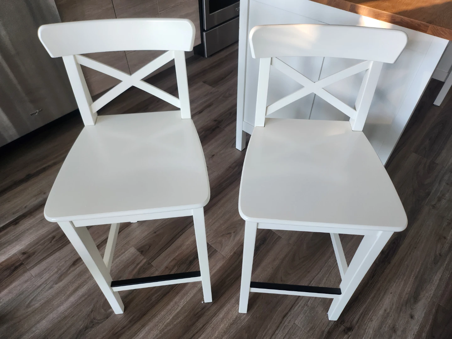 IKEA ROSENTORP Bar stools, White x2