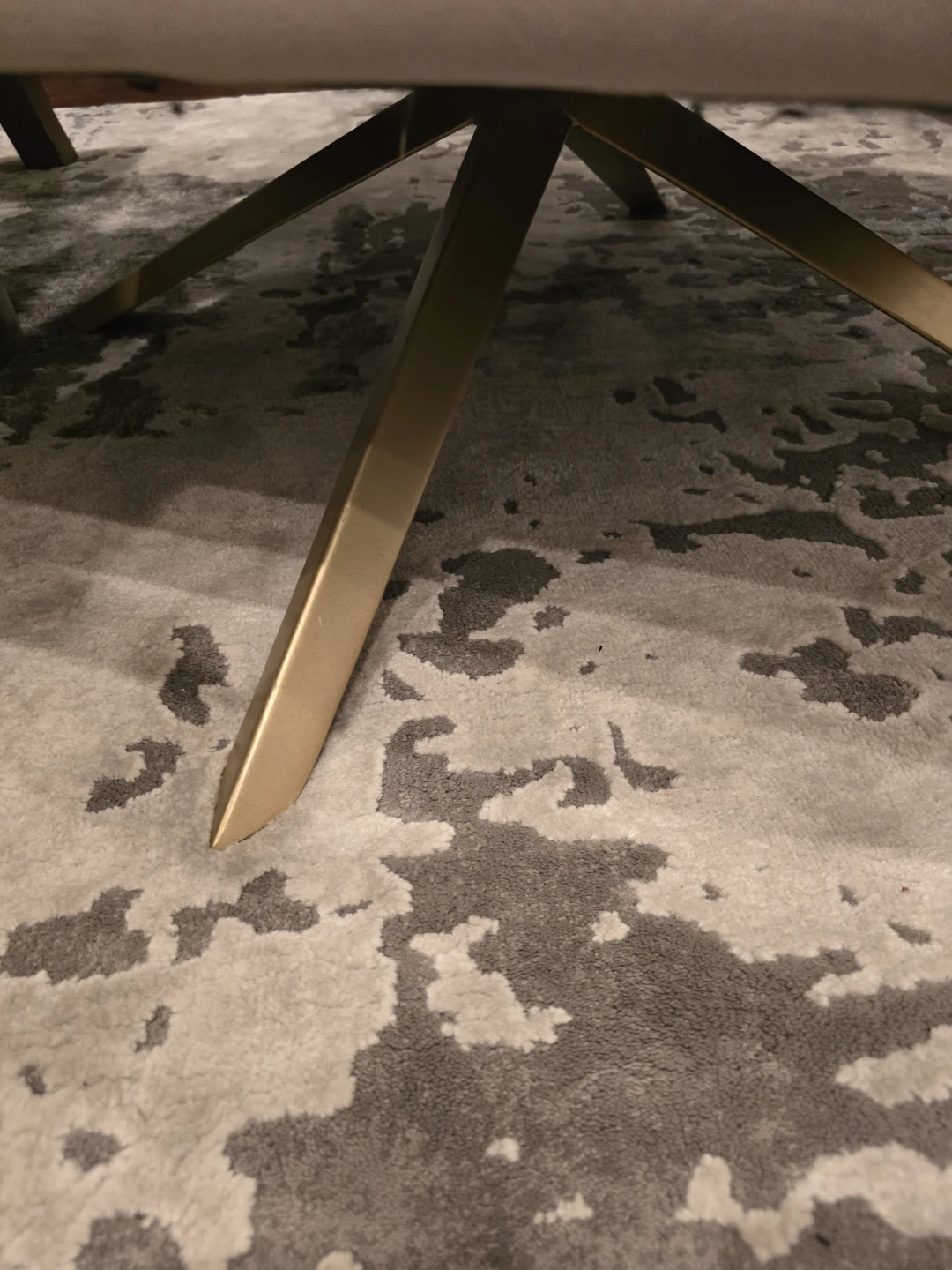 Cream Accent Chair with Gold Base - photo 2