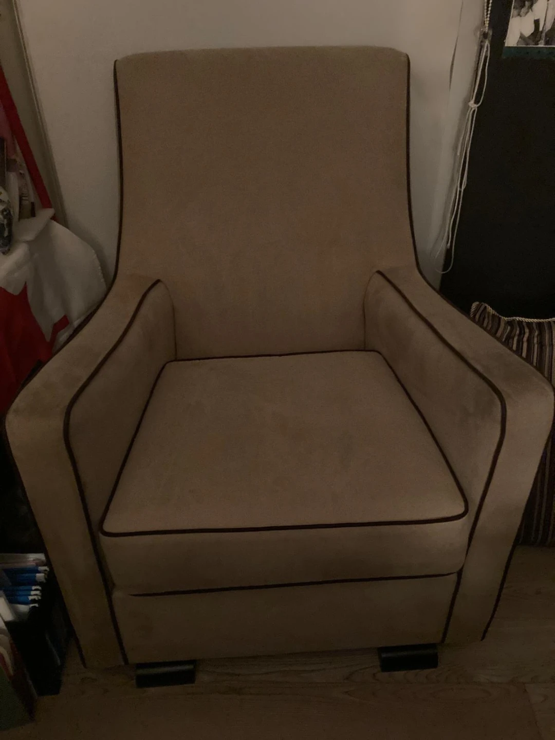 Beige/ Tan Rocking Accent Chair