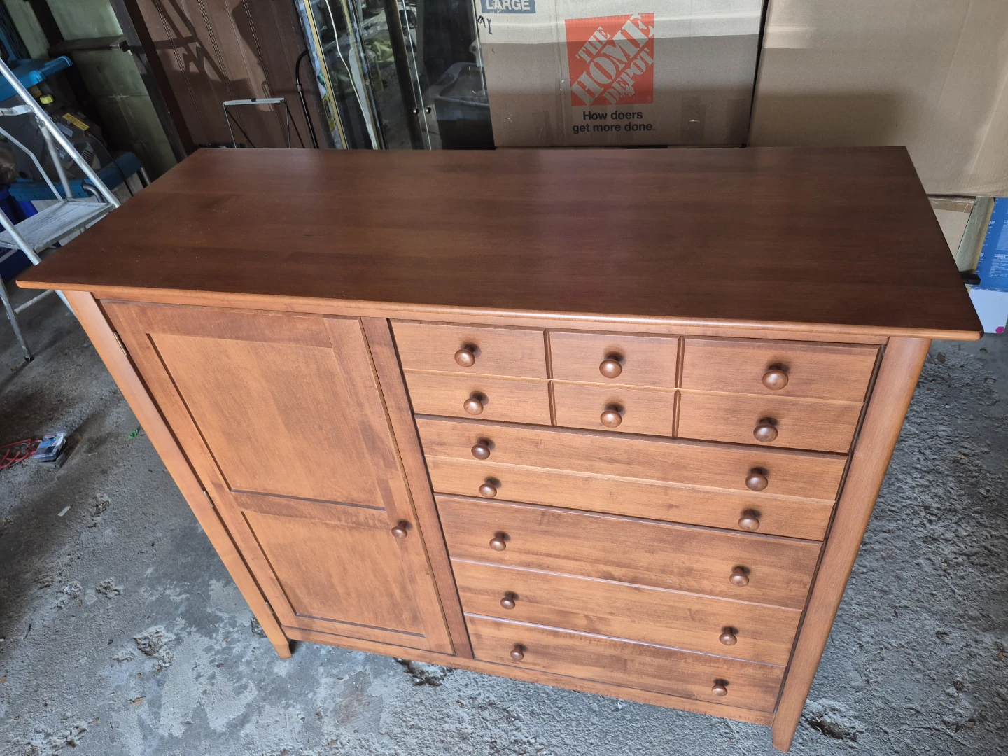 Wooden armoire with drawers - photo 3