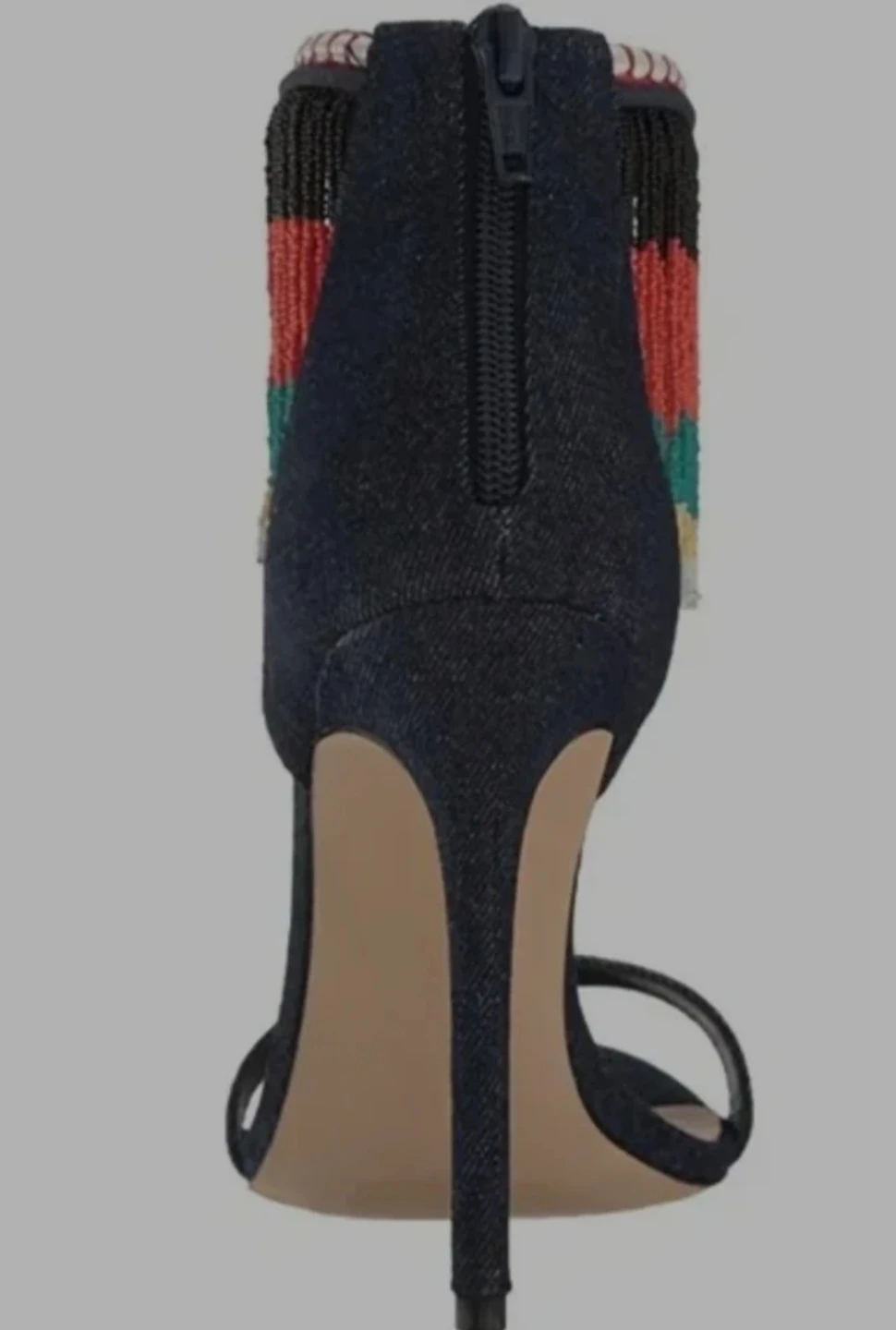 Brand New Denim Tassel Heels – Size 6 - photo 4