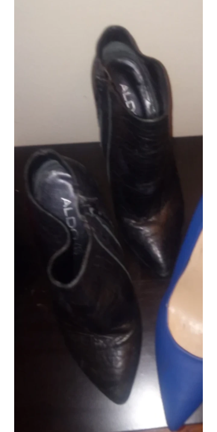 Aldo Black Leather Ankle Boots - photo 2