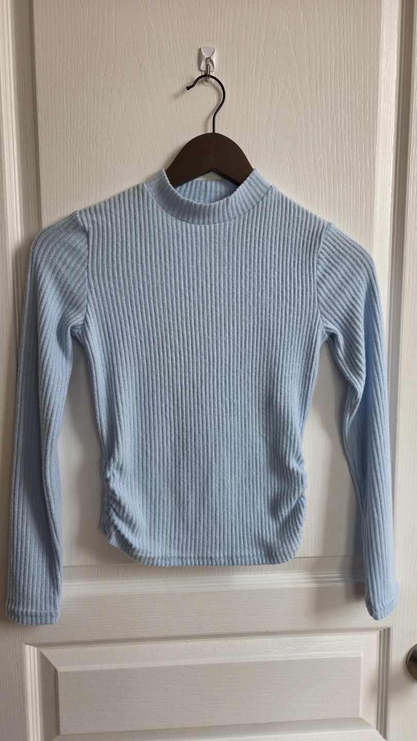 Kids Ribbed Mock Neck Long Sleeve Top