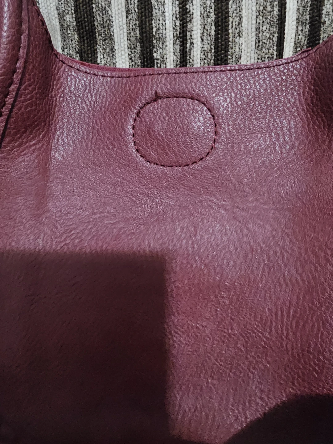 Maroon Crossbody Bag with Embroidered Strap - photo 5