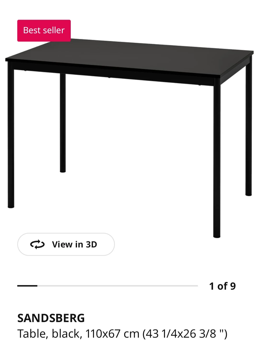 IKEA SANDSBERG Black Table