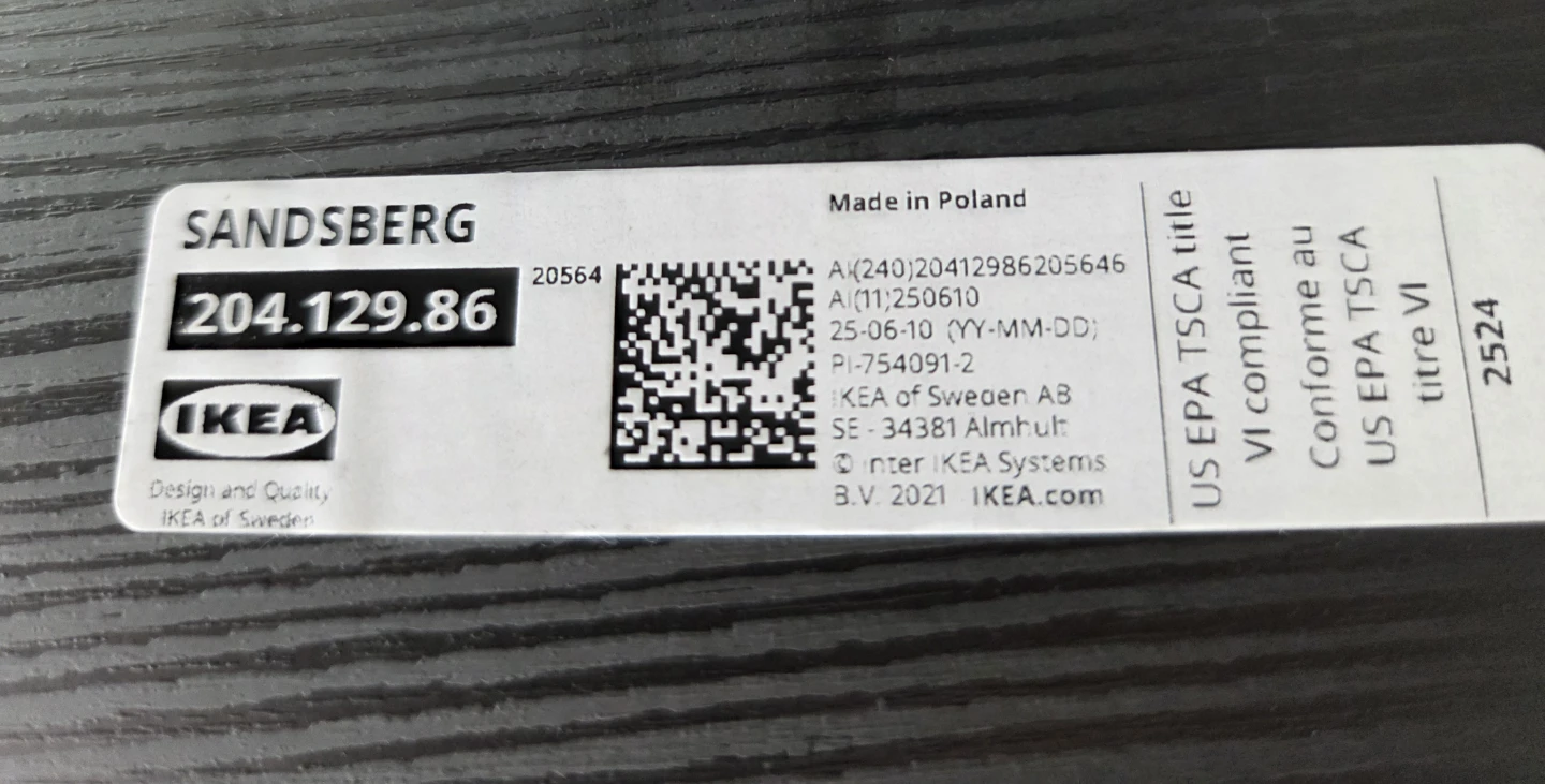 IKEA SANDSBERG Black Table - photo 3