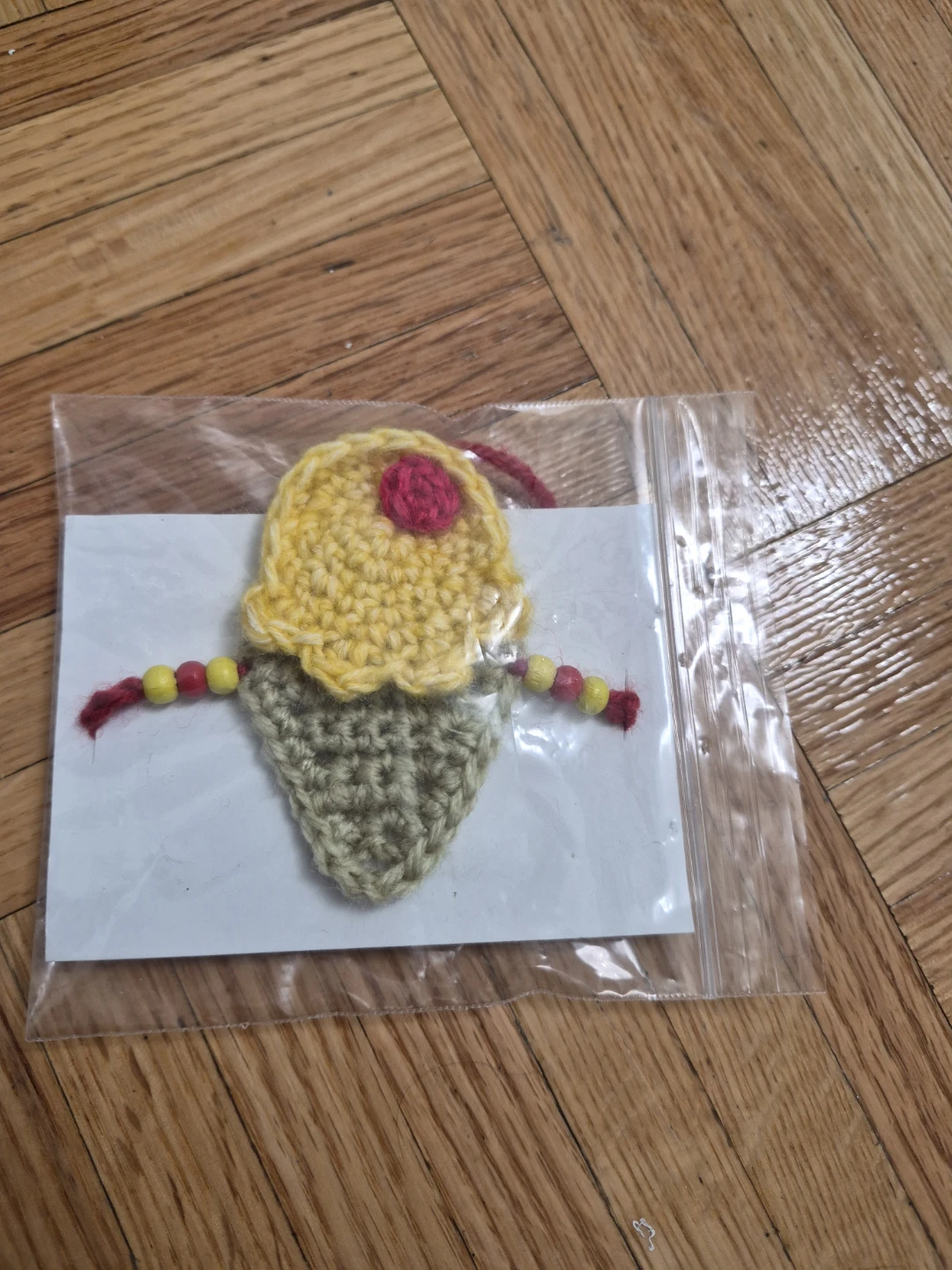 Handmade Crochet Ice Cream Cone rakhi