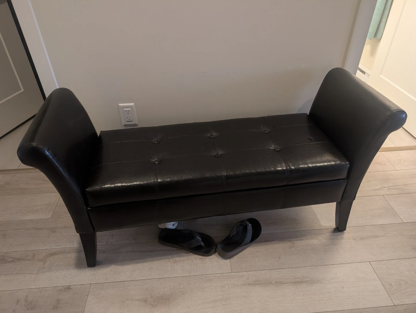 Black Storage Bench - photo 2